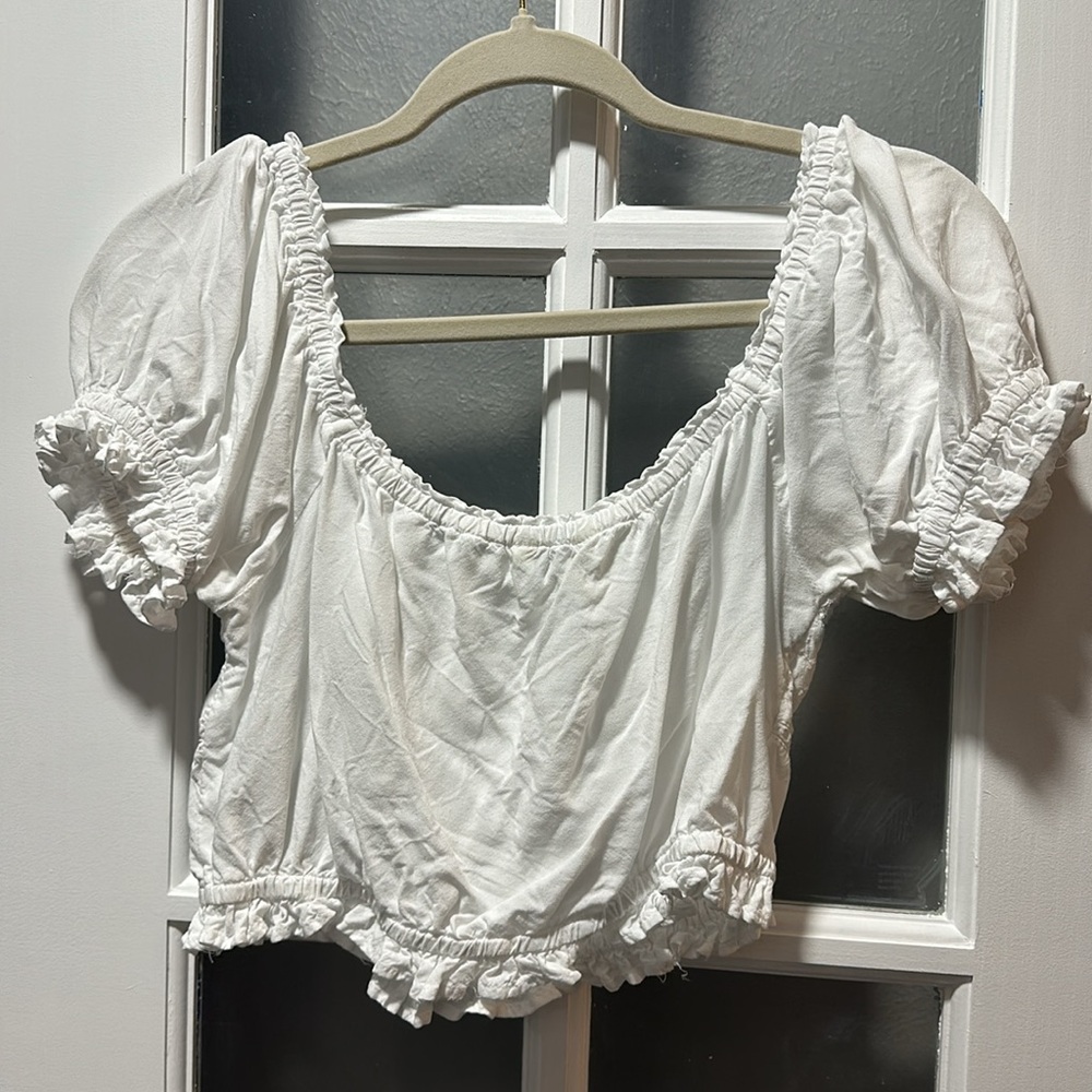Sim & Sam Eyelet Cap Sleeve Crop Top - Picture 5 of 5